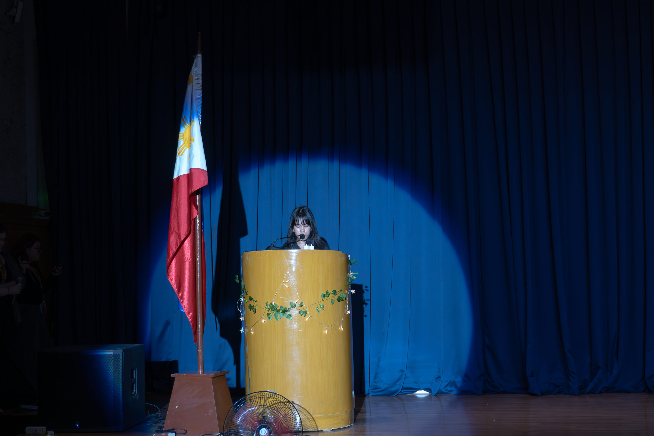 Sharifa Leigh Foronda, Deputy Vice President of Student Organizations Association of Ragents (APC SOAR), delivers her message during the opening ceremony. Photo by Johann Avery Marcalas