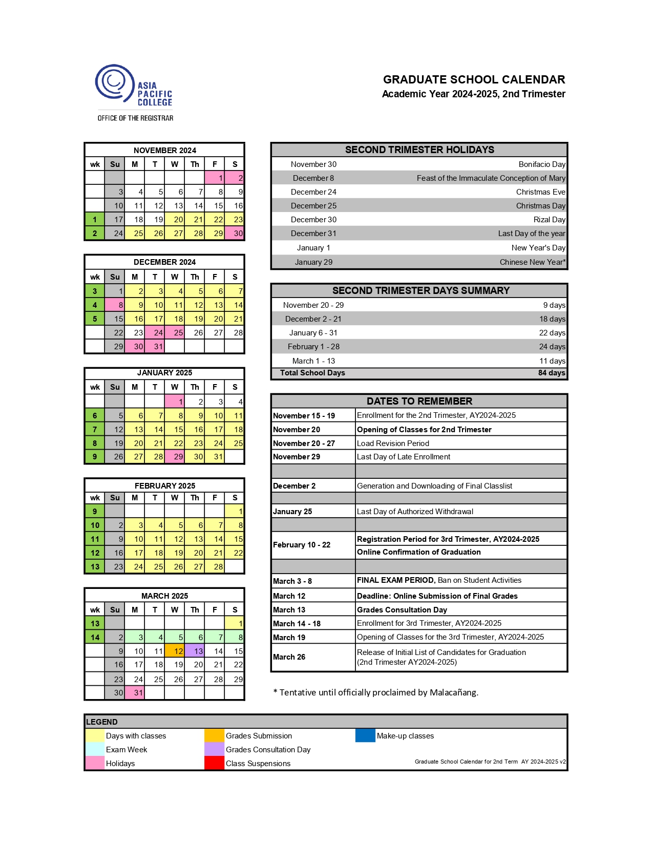 Term 2 Calendar (AY2024-25) - Graduate School v2_page-0001