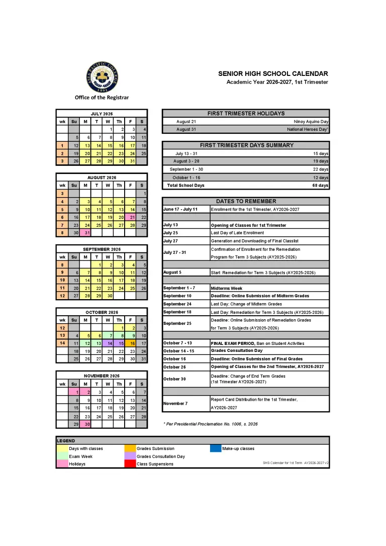 Term 1 Calendar (AY2026-27) - Senior High School v2 1